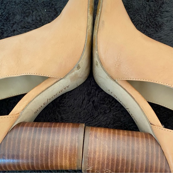 So-Sally Sole Society Tan Genuine Leather Open Toe Bootie Size 7.5 - Picture 6 of 14